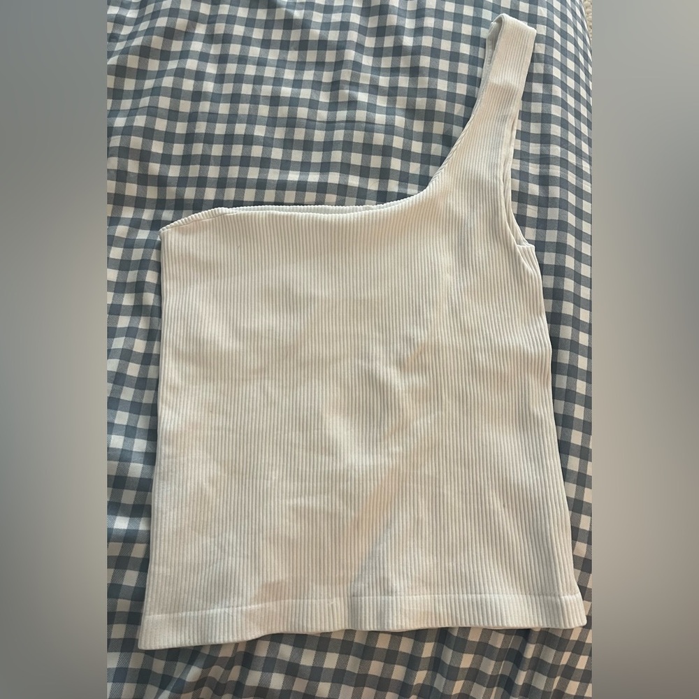 Free People White One-Shoulder Top